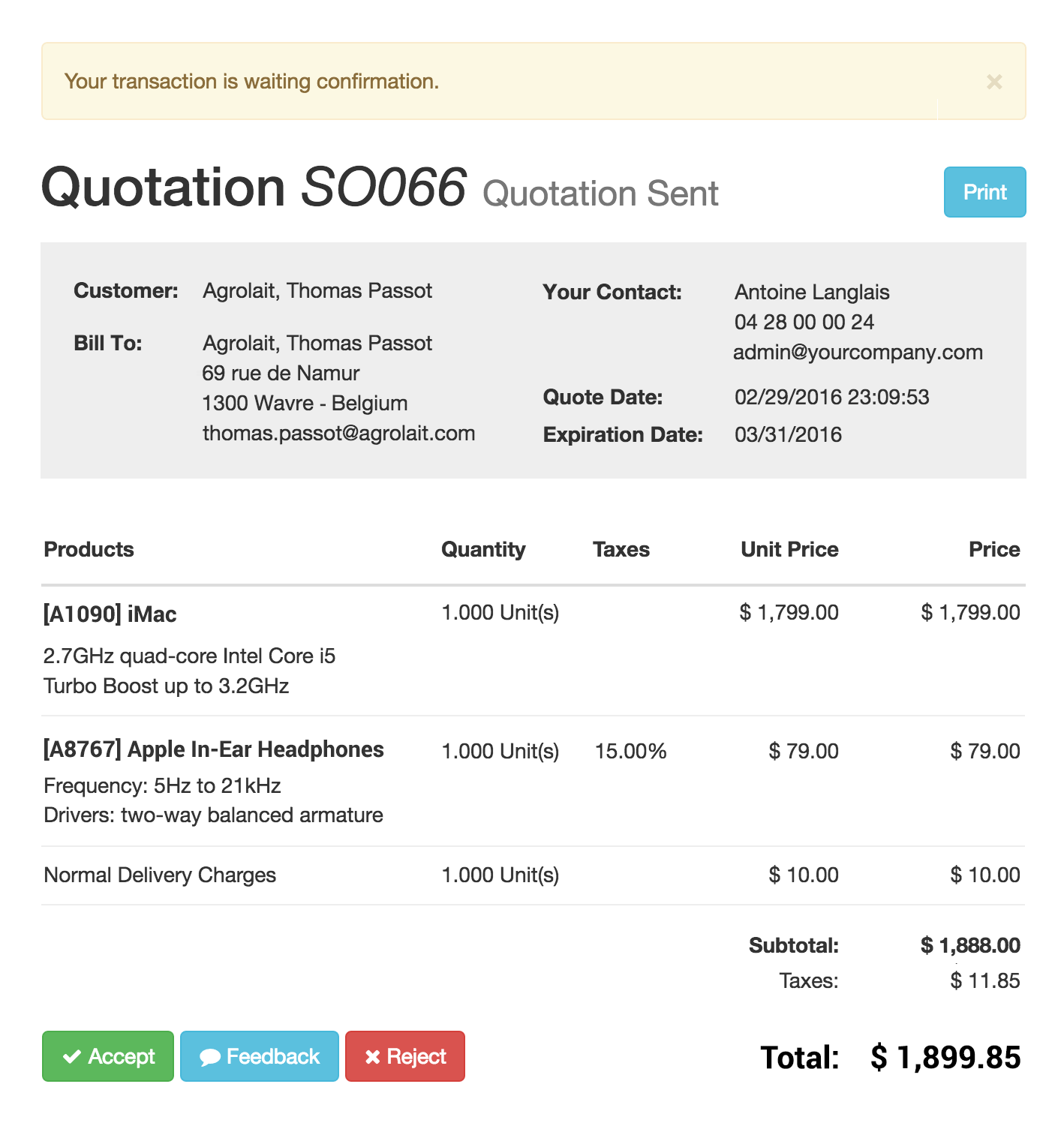 Odoo • Imagen y texto