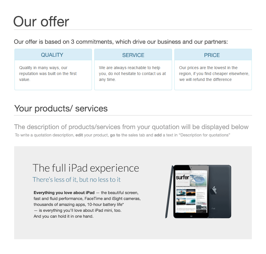 Odoo • Texto e imagen