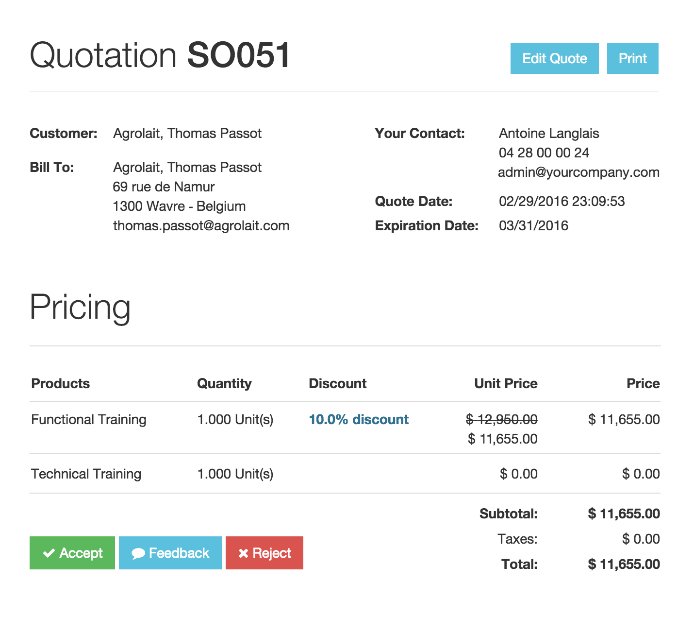 Odoo • Imagen y texto